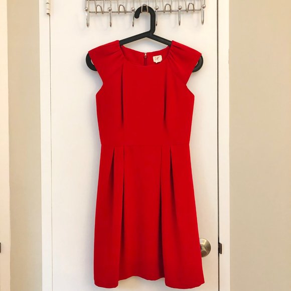 LOFT Red Dress Knee Length Semi-Formal - Picture 3 of 4